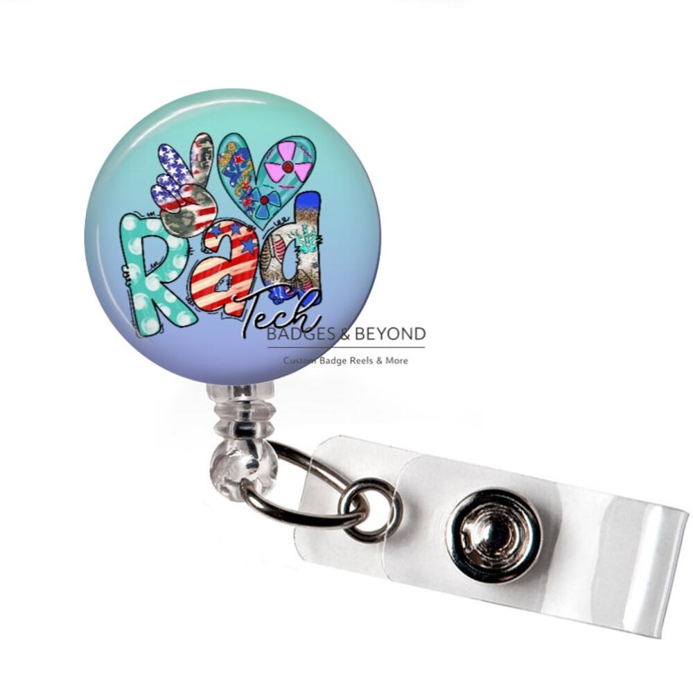 🩻✨ Rad Tech Badge Reel | Radiology Technician Retractable ID Name Tag Holder